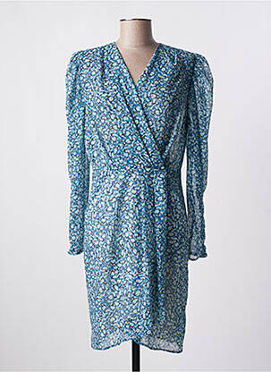 Robe mi-longue imprimé fantaisie manches longues bleu MORGAN femme