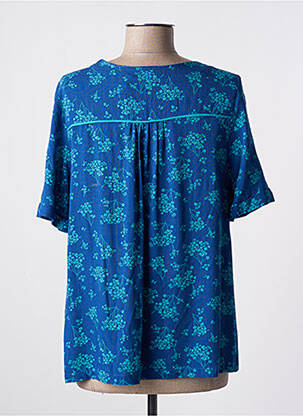 Blouse manches courtes manches courtes bleu ÉTYMOLOGIE femme