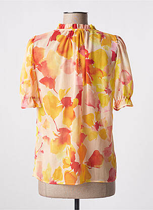 Blouse légère et transparente manches courtes orange MORGAN femme