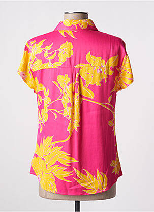 Chemisier imprimé fleurs manches courtes rose GUESS femme