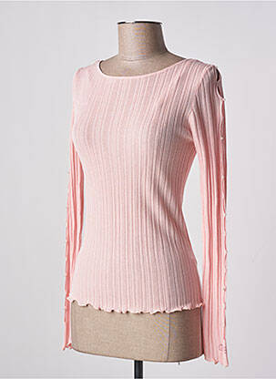Pull coupe cintrée manches longues rose GUESS femme