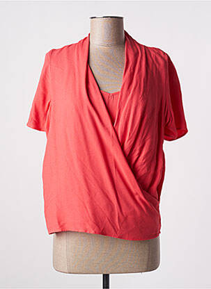 Blouse tissage crêpe manches courtes rose ONE STEP femme