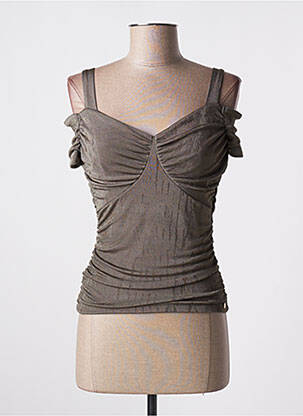 Top stretch manches courtes vert GUESS femme