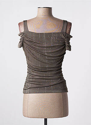 Top stretch manches courtes vert GUESS femme