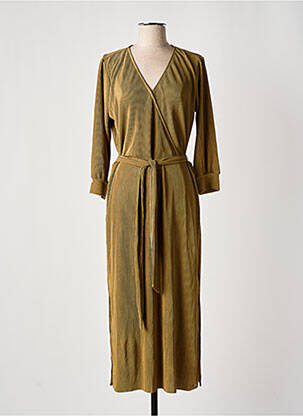 Robe longue manches longues manches longues or GARCIA femme