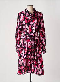 Robe mi-longue coupe fluide manches longues rose KAFFE femme