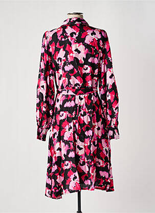 Robe mi-longue imprimé fleurs manches longues rose KAFFE femme