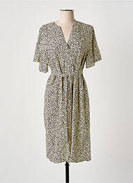 Robe mi-longue coupe fluide manches courtes beige GARCIA femme