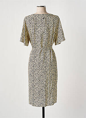 Robe mi-longue coupe fluide manches courtes beige GARCIA femme