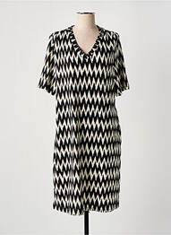 Robe mi-longue coupe fluide manches courtes noir GARCIA femme