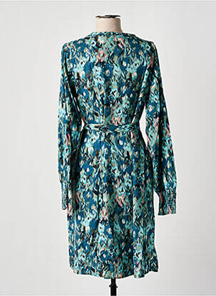 Robe mi-longue imprimé fleurs manches longues bleu GARCIA femme