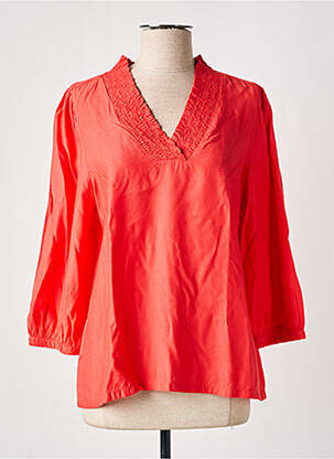 Blouse manches 3/4 manches 3/4 rouge KAFFE femme