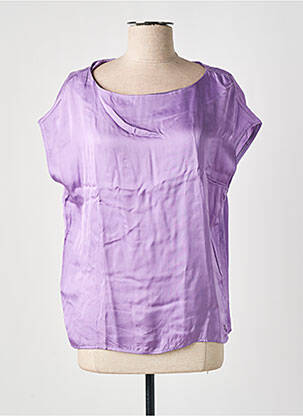 Blouse col rond manches courtes violet SURKANA femme