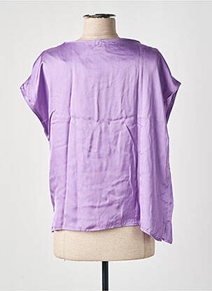 Blouse col rond manches courtes violet SURKANA femme