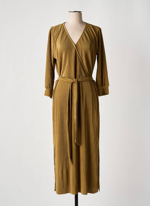 Robe longue manches longues manches longues or GARCIA femme