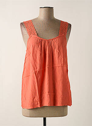 Top coupe fluide fines bretelles orange CREAM femme