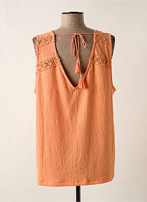 Top col v sans manche orange GARCIA femme