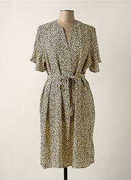 Robe mi-longue coupe fluide manches courtes beige GARCIA femme