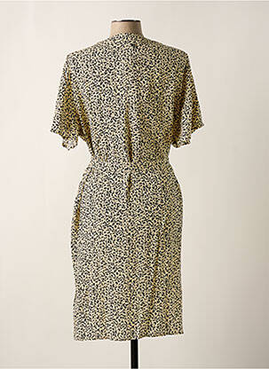 Robe mi-longue coupe fluide manches courtes beige GARCIA femme