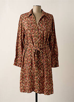 Robe mi-longue coupe fluide manches longues vert GARCIA femme