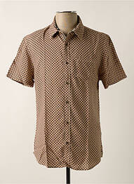 Chemise manches courtes poches marron TEDDY SMITH homme