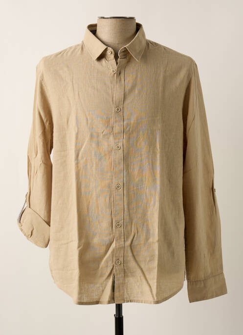 Chemise manches longues beige TEDDY SMITH pour homme