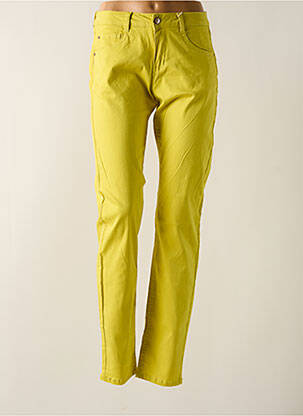 Pantalon slim tissage popeline taille normale jaune CREAM femme