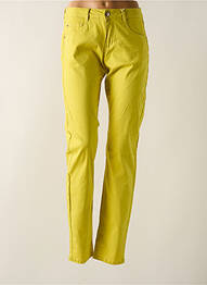 Pantalon slim tissage popeline taille normale jaune CREAM femme
