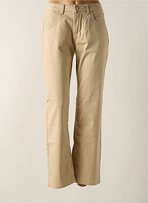 Pantalon droit stretch taille normale beige CREAM femme