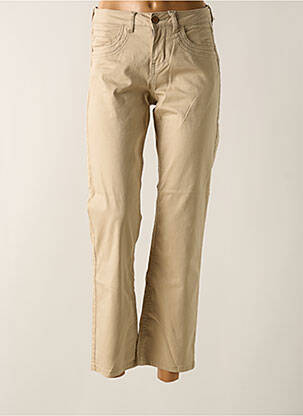 Pantalon droit stretch taille normale beige CREAM femme