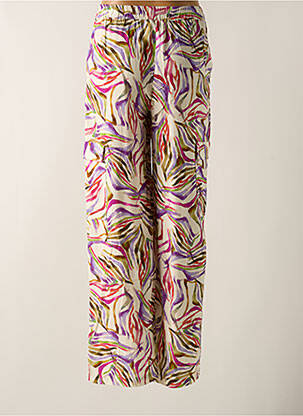 Pantalon large tissage popeline taille haute blanc SURKANA femme