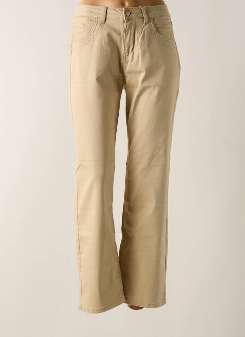 Pantalon droit stretch taille normale beige CREAM femme