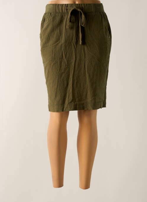 Jupe mi-longue vert KAFFE pour femme