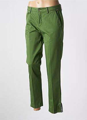 Pantalon droit fermeture zippée sous rabat boutonné vert LIU JO femme