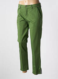 Pantalon droit fermeture zippée sous rabat boutonné vert LIU JO femme