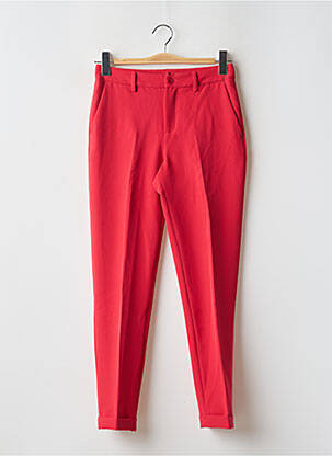 Pantalon droit fermeture zippée sous rabat boutonné rouge LIU JO femme