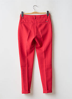 Pantalon droit fermeture zippée sous rabat boutonné rouge LIU JO femme