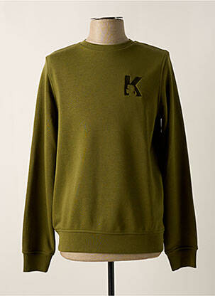 Sweat-shirt broderie manches longues vert KARL LAGERFELD homme