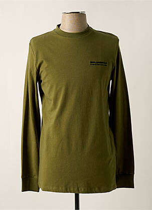 T-shirt stretch manches longues vert KARL LAGERFELD homme