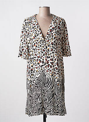 Robe mi-longue coupe fluide manches courtes beige LIU JO femme