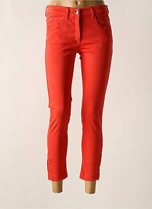 Pantalon 7/8 stretch taille normale rouge ZERRES femme