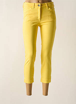 Pantacourt stretch taille normale jaune ZERRES femme