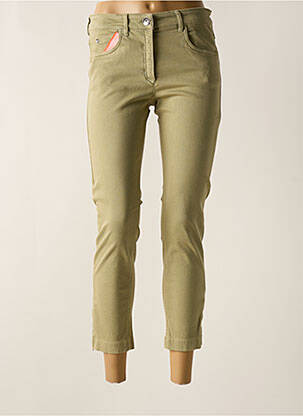 Pantalon 7/8 stretch taille normale vert ZERRES femme