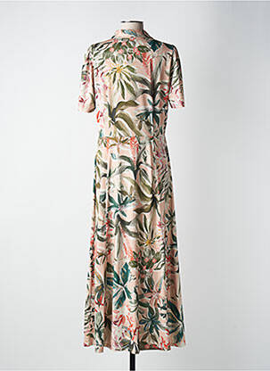 Robe longue manches courtes manches courtes rose K-DESIGN femme