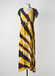Robe longue manches courtes manches courtes jaune CHACOK femme