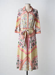 Robe longue manches longues manches longues jaune K-DESIGN femme