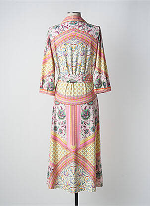 Robe longue manches longues manches longues jaune K-DESIGN femme