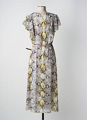 Robe longue manches courtes manches courtes jaune DIVAS femme