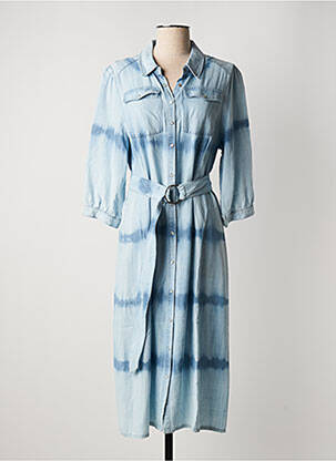 Robe mi-longue manches 3/4 manches 3/4 bleu K-DESIGN femme