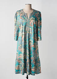Robe mi-longue manches 3/4 manches 3/4 bleu K-DESIGN femme